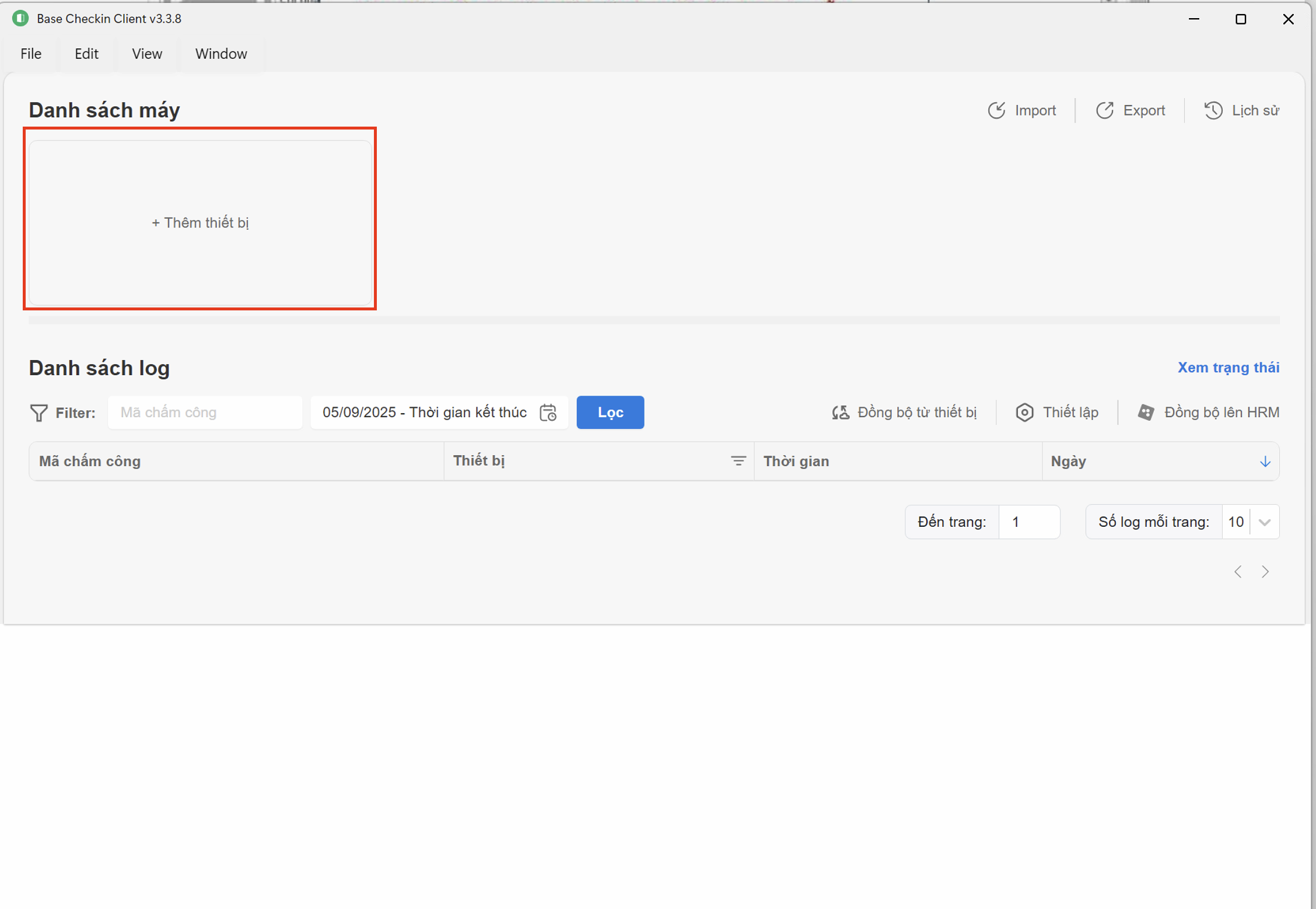 Nút thêm thiết bị