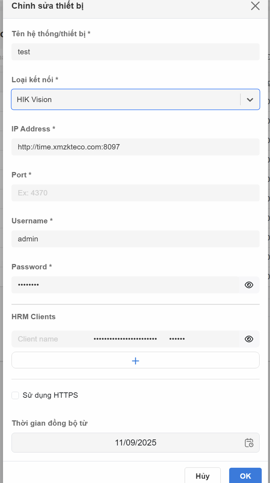 Chỉnh sửa thiết bị HIK Vision